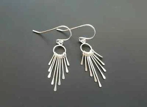 Small sterling silver fringe earrings anxiety fidgets earrings women earrings - Picture 1 of 4