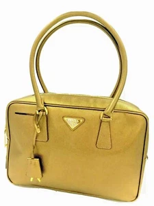 PRADA Saffiano Metal Bronzo Bauletto Leather Satchel Handtasche Schultertasche - Bild 1 von 12