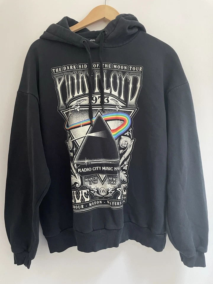 Bershka Adultos Pink Floyd Lado Oscuro de la Luna Acogedora Pullover Sudadera con Capucha Negra XS Foto 1 de 4
