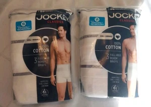 Jockey Mens Classic Boxer Briefs Full-Rise 100% Cotton White Mens XXL 2- 3-packs - Picture 1 of 6