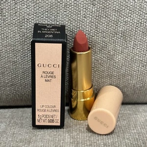 Gucci Rouge A Levres Mat Lip Colour THEY MET IN ARGENTINA #208 1g Mini - Picture 1 of 4