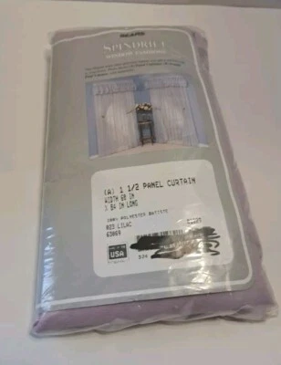 Sears Vintage Spindrift Window Panel Curtain Panel (A) 60 X 84" Lilac - Image 1 of 3