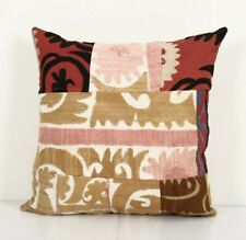 Square Suzani Cushion Cover, Tribal House Decor, Embroidery Handmade Pillow