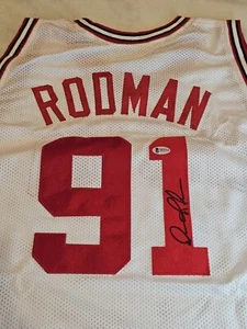 Dennis Rodman Autographed/Signed Jersey Beckett Custom Jersey PLEASE READ - Picture 1 of 11
