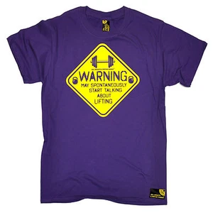Warning May Talk About Lifting T-SHIRT Body Building Gym Training birthday gift - Picture 1 of 9
