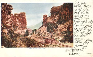 Castle Gate Utah‏ Railroad Bridge 1908 Postcard - Picture 1 of 2