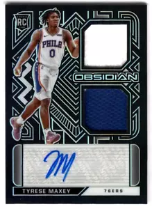 Autógrafo de novato Tyrese Maxey 2020-21 Obsidian parche doble automático sp 18/49 76ers - Imagen 1 de 2