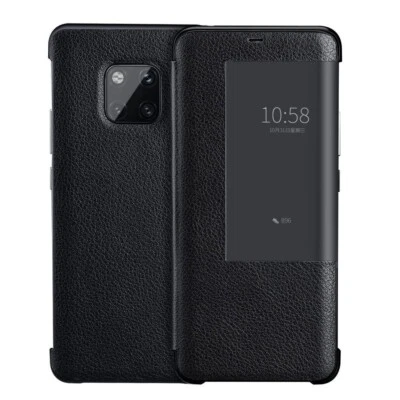 Lujosa Funda de Cuero Genuino Abatible Smart-View Llamer para Huawei Mate 20/Pro Foto 1 de 4