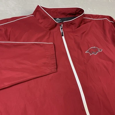 Arkansas Razorbacks Zip Colosseum Windbreaker Jacket 5XL Red Vented Full Zip - Image 1 of 4