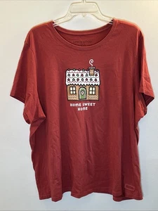 Life is Good Crusher Home Sweet Gingerbread House Christmas Holiday T-Shirt XXXL - Bild 1 von 4