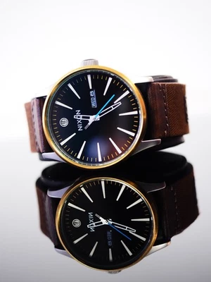 Nixon Sentry Leather Watch Star Wars Luke Skywalker Black / Brown A105SW 2965-00 - Image 1 of 4