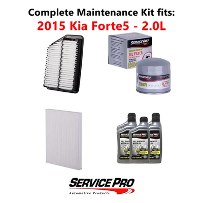 2015 Kia Forte5 2.0L Complete Cabin, Air & Oil Filter Kit (5W-40) Foto 1 de 4