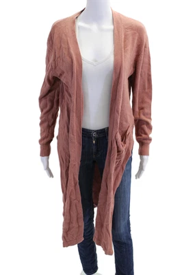 Wish Womens Textured Long Sleeve High Low Knitted Sweater Pink Size L - Image 1 of 4