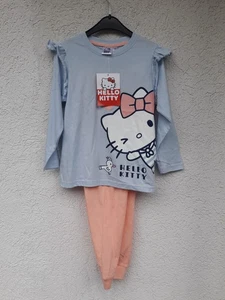 Hello Kitty - Mädchen Schlafanzug - Gr. 110/116 - Hellblau/Aprikot - Neu - Bild 1 von 2