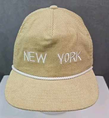 Sombrero Madewell Pana Cuerda Snapback NUEVA YORK Bordado Tostado Gorra OS Hecho Bien Foto 1 de 4