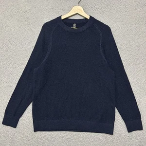 Lululemon Pullover Herren M Blau Pulli Struktur Strick Baumwolle Polyester Nylon Mischung - Bild 1 von 8