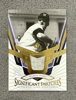 2004 SP Legendary Cuts SIGnificant Swatches Jersey Relic Warren Spahn #SS-WS - Image 1 of 2