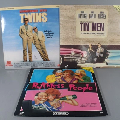 Danny DeVito Laserdiscs Lot of 3 Ruthless People, Tin Men, Twins Comedy LD Foto 1 de 4
