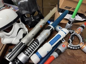 Lightsaber Star Wars 1999, 2004, 2019 Hasbro, Galaxys Edge Outpost, Masks, Lot - Picture 1 of 24