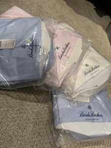 Camisa de vestir Brooks Brothers NUEVA CON ETIQUETAS NUEVA ajuste regente sin planchar 15,5 x 34/35 *Lote de 4* - Imagen 1 de 14