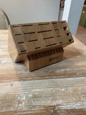 Cutco Ultimate Set Knife Block Storage 32 Slot Oak Wood Storage USA - Image 1 of 4