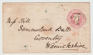1850 1d PINK STATIONERY ENV =713= SITTINGBOURNE & NEWINGTON KENT PENNY POST - Imagen 1 de 2