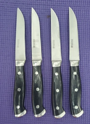 4-Sabatier 牛排刀银色帽全 TANG 4.25 英寸刀片 — 第 1/4 张图片