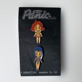 Panic Panic chan Pin Badges 2 Piece Set 1997 Era Imagineer Sega Saturn OVA/Game