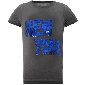 Kids T Shirt Reversible Sequin Boys New York Shirts 22028 Black 98 - 104 - Picture 1 of 4