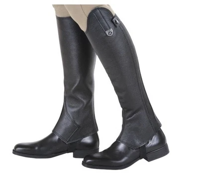 Loesdau Mini-Chaps Reitlette Leder schwarz 1234K Kurzgröße XXL *neuwertig* - Bild 1 von 4