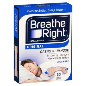 Tiras nasales Breathe Right originales grandes 30 tiras - Imagen 1 de 2