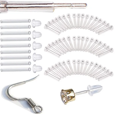 Pendientes Antialérgicos Silicona y Plástico Mangas Piercing Protectores con E... Foto 1 de 4