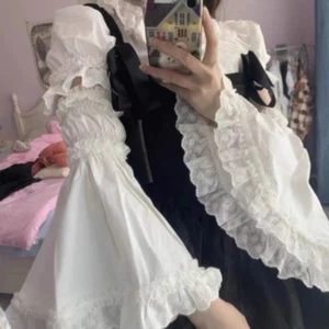 Spitze Mädchen Damen Lolita Shirts Bluse Tops Retro Rüschen ausgestellt Spleißärmel süß - Bild 1 von 17