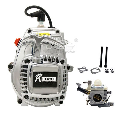 FLMLF 29CC 4 Bolt Engine Chrome Motor For 1/5 HPI KM BAJA Losi FG RedCat Truck - Image 1 of 4