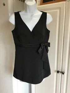 Pre-owned Women's Talbot’s Shirt Size 2 Black Bow Zipper Sleeveless - Picture 1 of 6
