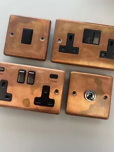 Tarnished Copper plates with Black Inserts and Switches - Picture 1 of 22