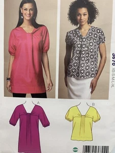 Kwik Sew 3670 Sewing Pattern Smock Top Tunic Short Sleeve 2 Lengths XS - XL - Picture 1 of 7