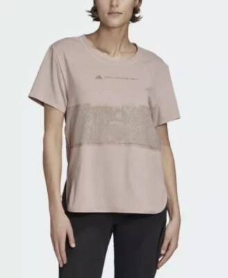 Camiseta Adidas by Stella McCartney Top Mujer Pequeña Rosa Encaje Malla FK9737 Foto 1 de 3