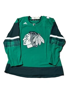Adidas Chicago Blackhawks St. Patrick’s Day Hockey Jersey Green Men’s Size 54 - Picture 1 of 3