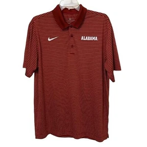 Nike Dri-Fit rot weiß gestreiftes Poloshirt Herren Größe Large University of Alabama - Bild 1 von 10