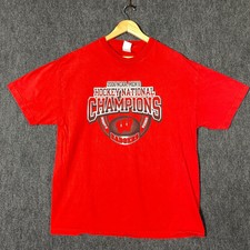 Wisconsin Badgers 2006 NCAA Men's Hockey National Champions T Shirt Red XL AAA