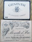 PAIR Printer&#39;s Proof 1930s Bottle Labels - Genever, Moscato Antonio Romano