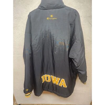 Chaqueta acolchada vintage Iowa Hawkeyes cremallera completa Champion talla 2XL negra Ncaa Foto 1 de 4