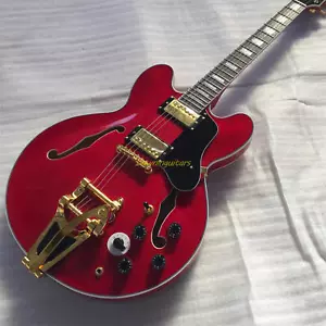 Guitarra Eléctrica Personalizada ES335 Cuerpo Semi Hueco Rojo Cereza Jazz Vibrato Bridge - Imagen 1 de 6