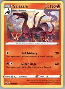 SALAZZLE Uncommon Pokémon Stage 1 #28/159 Crown Zenith - Picture 1 of 2