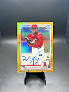 2020 Bowman Chrome Prospect Autographs Gold Refractor Hector Yan Auto /50 Los