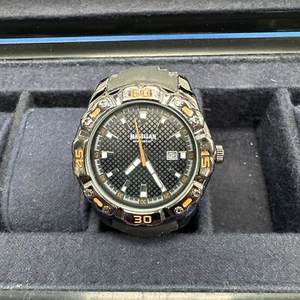 Mens Magellan Quartz Watch New Battery  Black Orange Date Dial MG0087 - Picture 1 of 8