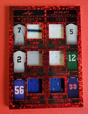 MICKEY MANTLE Derek Jeter JOE DIMAGGIO Joe Namath TAYLOR EWING JERSEY CARD 11/25 - Image 1 of 3