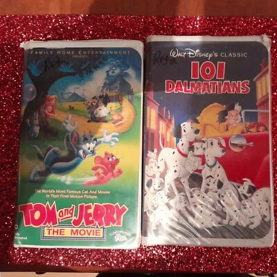 Walt Disney 101 Dalmatians Tom And Jerry VHS Lot - Image 1 of 2