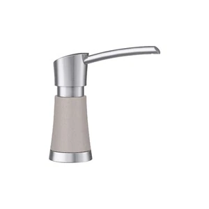 Dispensador de jabón de encimera Blanco Artona 12 oz, acero PVD/hormigón, 442901 gris - Imagen 1 de 5